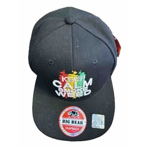 Big‎ Bear SnapBack Adjustable NWT Keep Calm Smoke - Black Red/Grn/Ylw